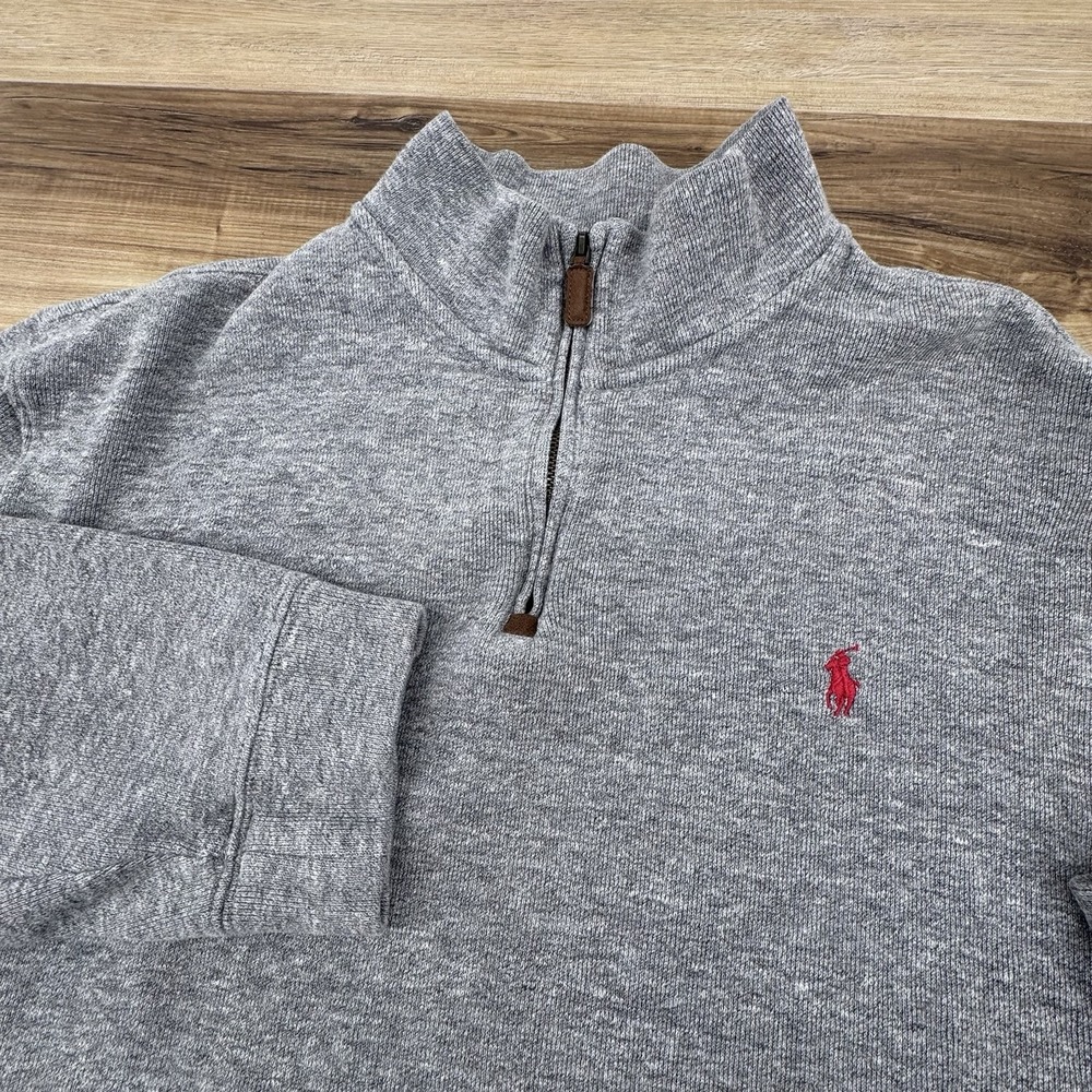 Polo Ralph Lauren Sweater Mens‎ Double Extra Large Gray Quarter Zip Pullover